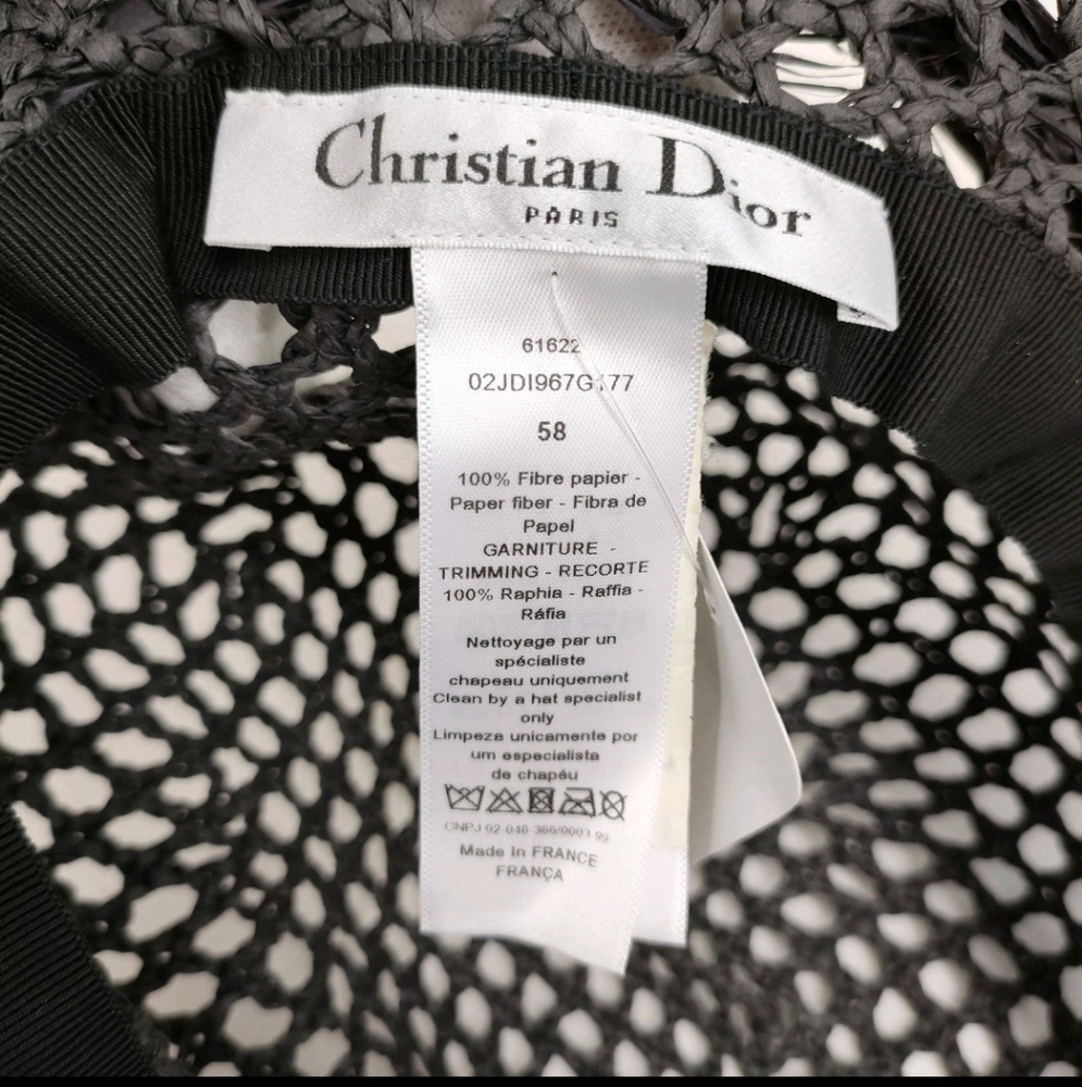 Dior Runway Hat Black 100% Paper Rare NWT Elegant Women's Hat Needs Steaming S/M - Picture 9 of 16